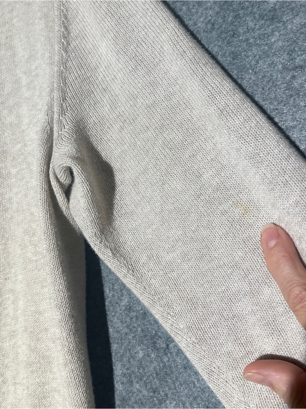 EILEEN FISHER Oatmeal Organic Cotton Open Front Draped Cardigan Petite Small PS - Picture 7 of 11